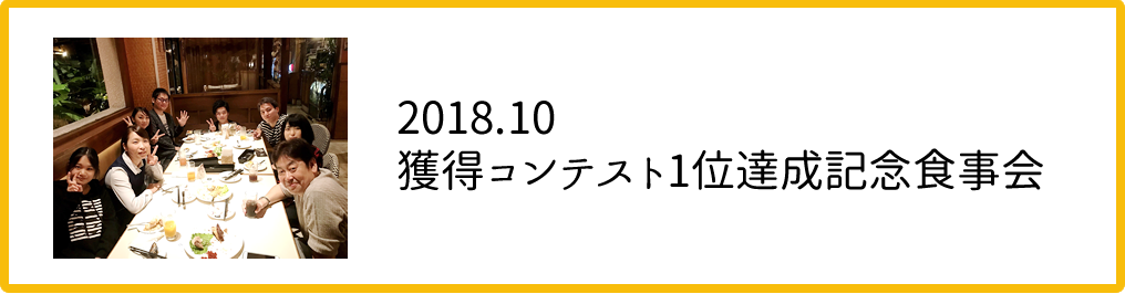 獲得コンテスト1位達成記念食事会